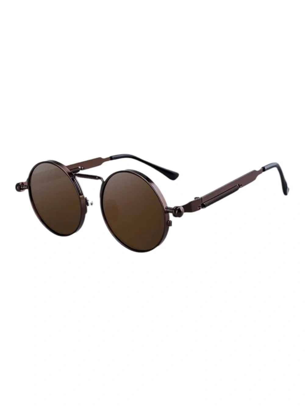 Retro Round Alloy Exposed Spring Loaded Shades Sunglasses